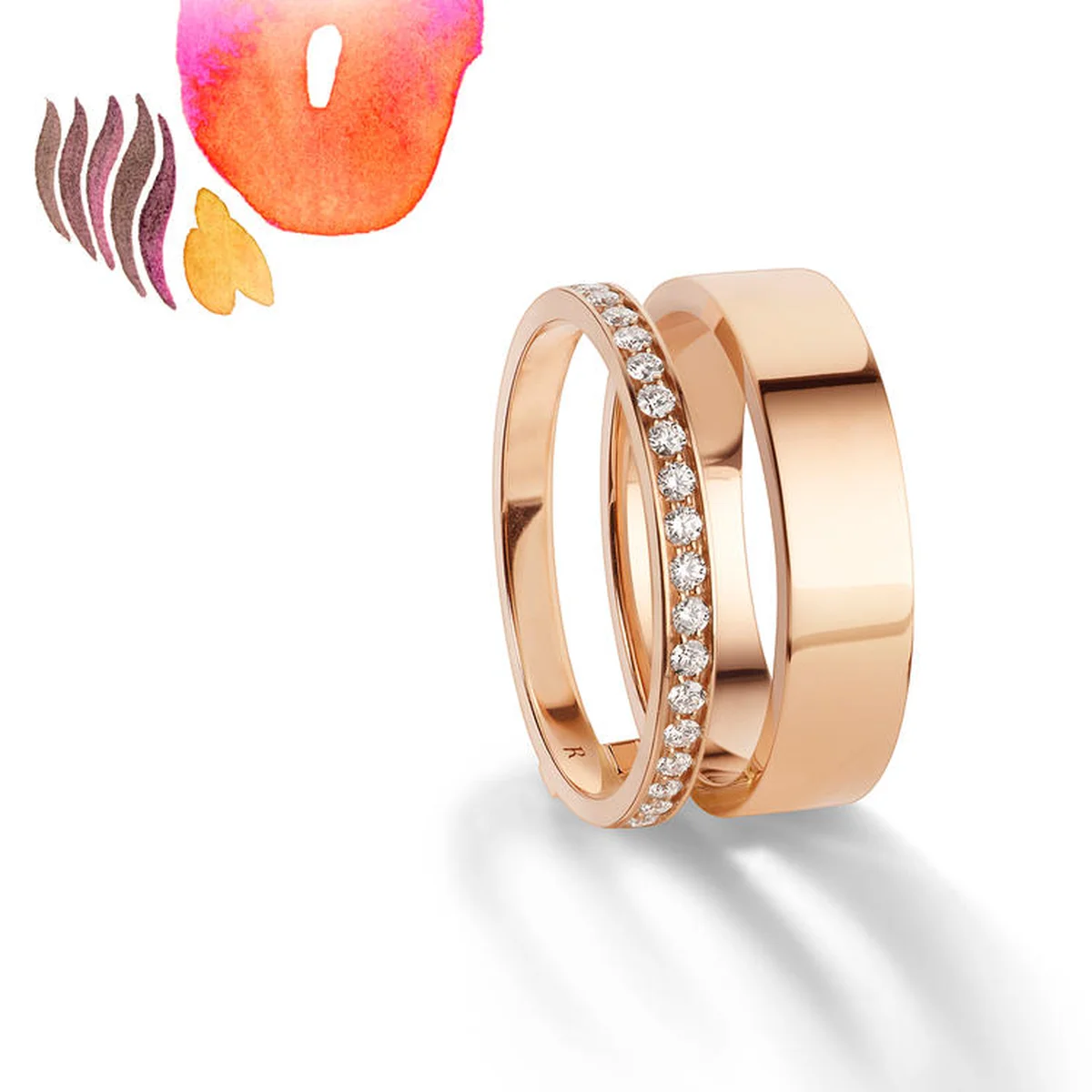 レポシBerbere 2連リング〈K18PG、ダイヤモンド〉￥642,400