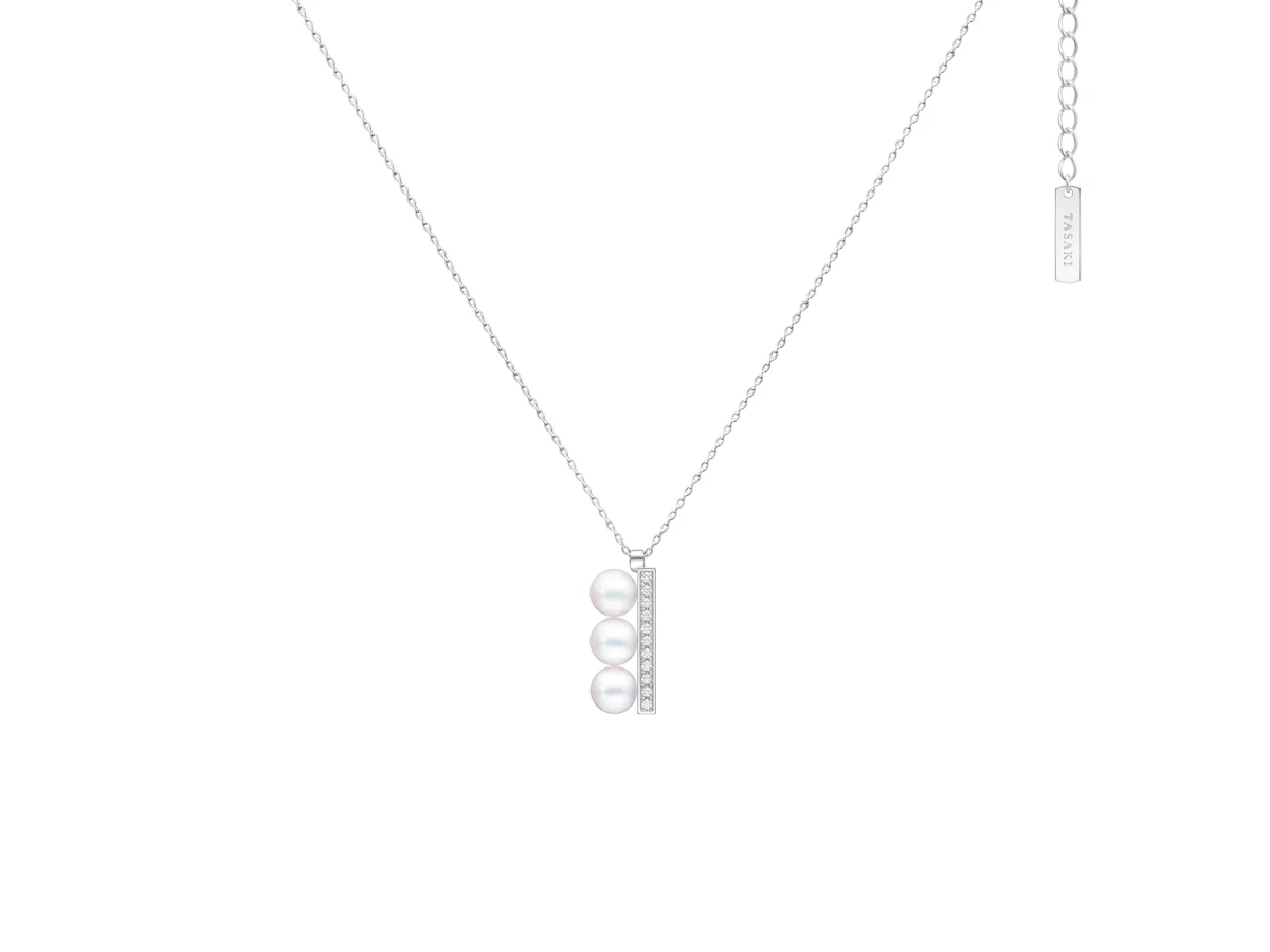TASAKI「バランス プラス ネオ ダイヤモンド パヴェ」ペンダント〈WG、あこや真珠、ダイヤモンド〉￥660,000