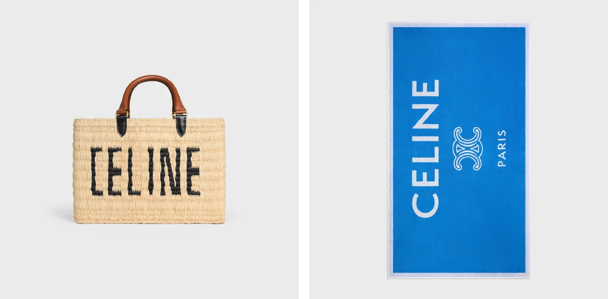 セリーヌ「エテ・セリーヌ 2026 ポップアップ」先行アイテム、セリーヌ パリ パニエとビーチタオル