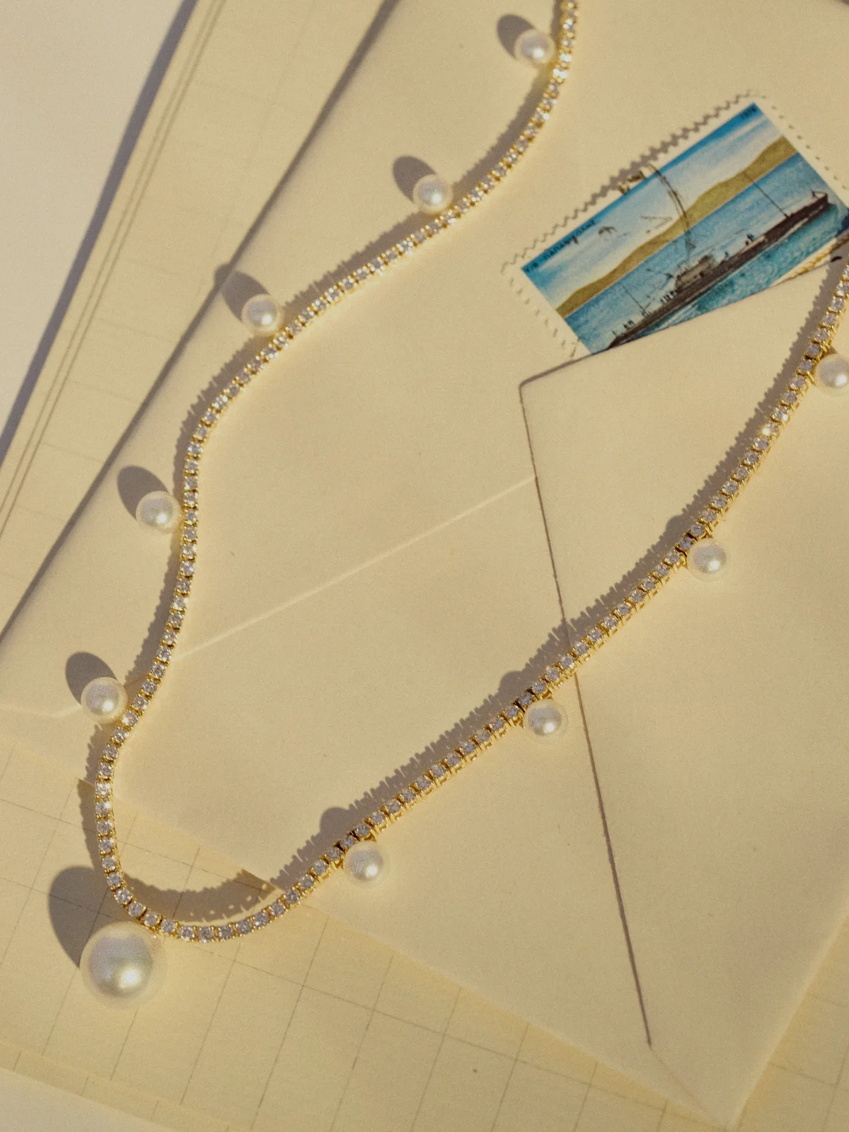 MIZUKI ミズキ キャサリン ネックレス　テニスネックレス　パール　ダイヤモンド　ロンハーマン六本木店内のミズキショップインショップ限定