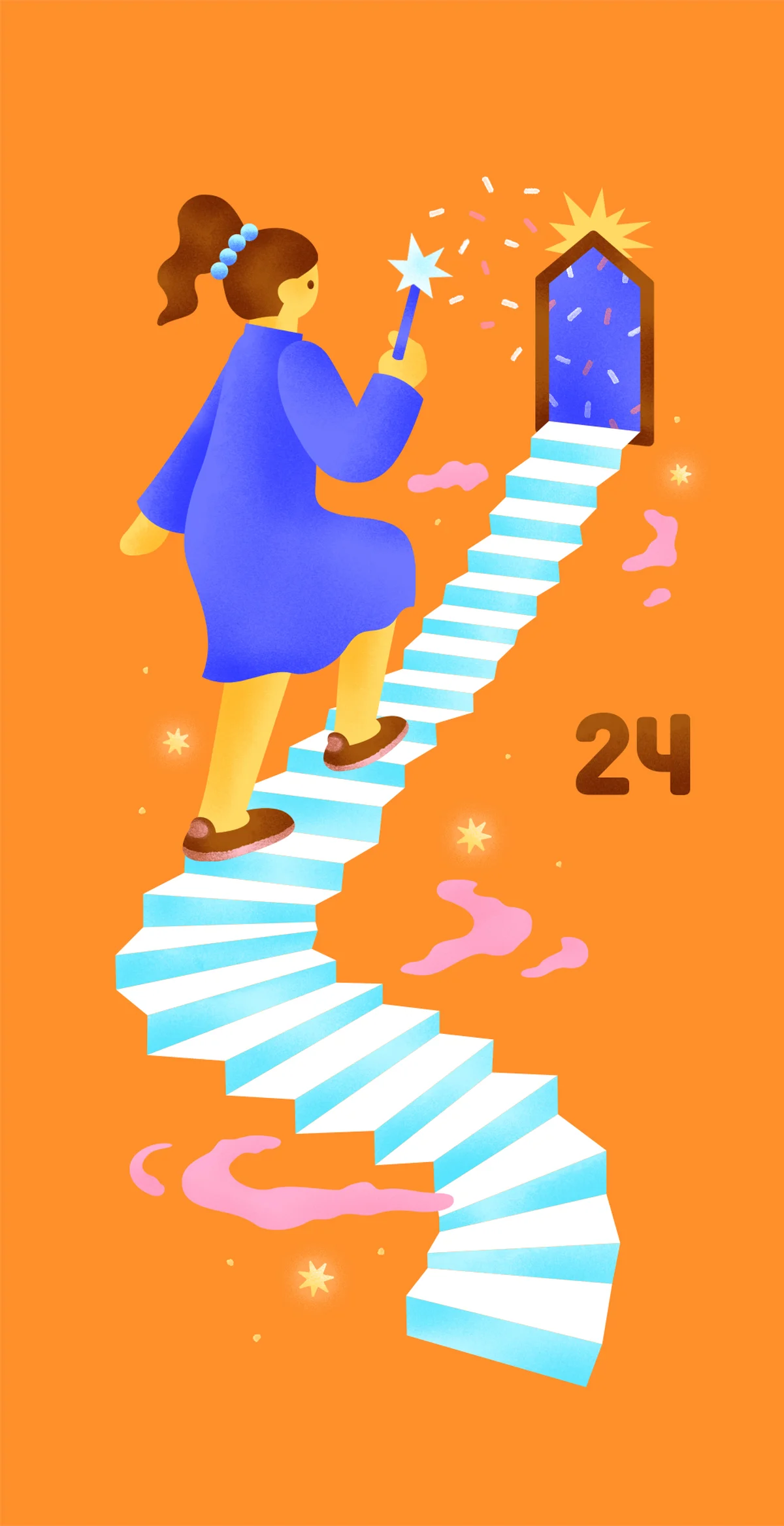 階段を上がる人のイラスト