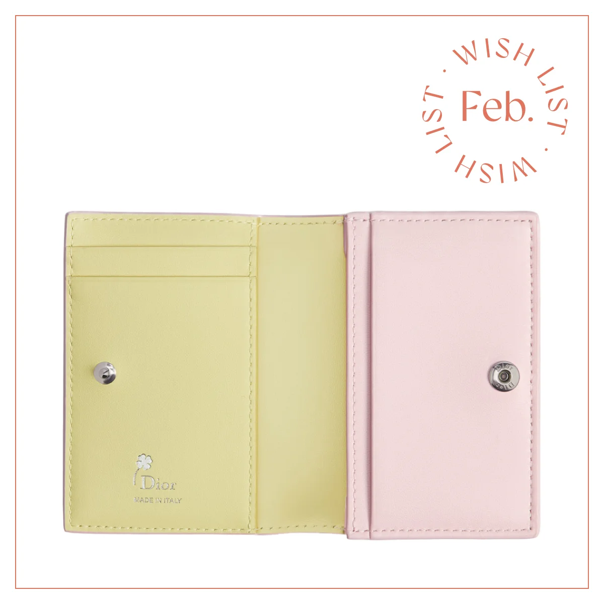 ディオールのカードホルダーを開いたところ