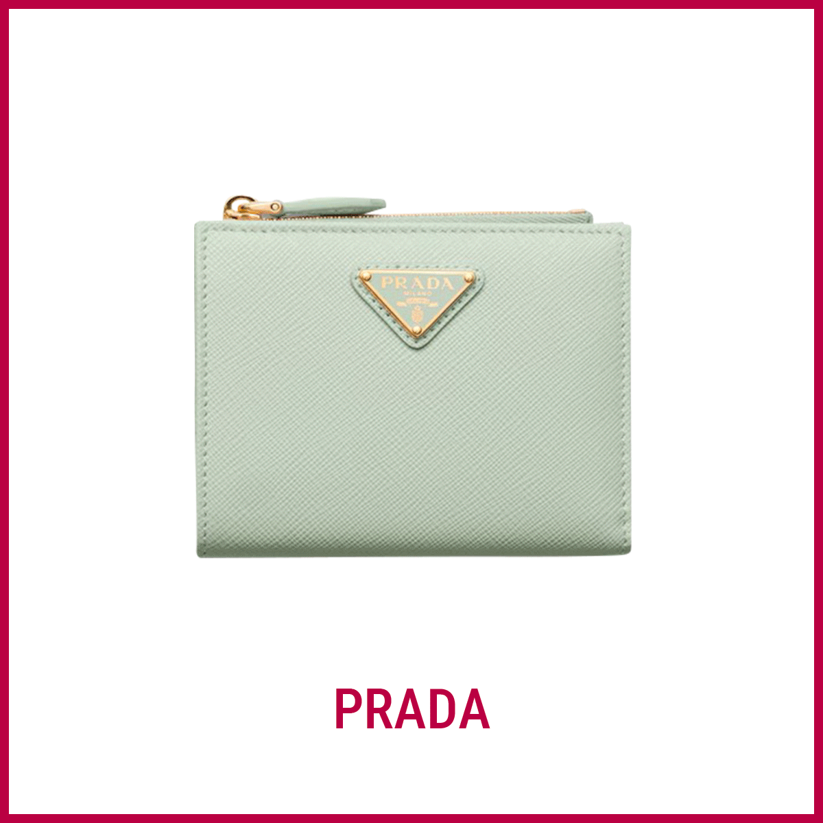 財布　PRADA　プラダ「二つ折り財布」〈H8.5×W11.5cm〉￥96,800