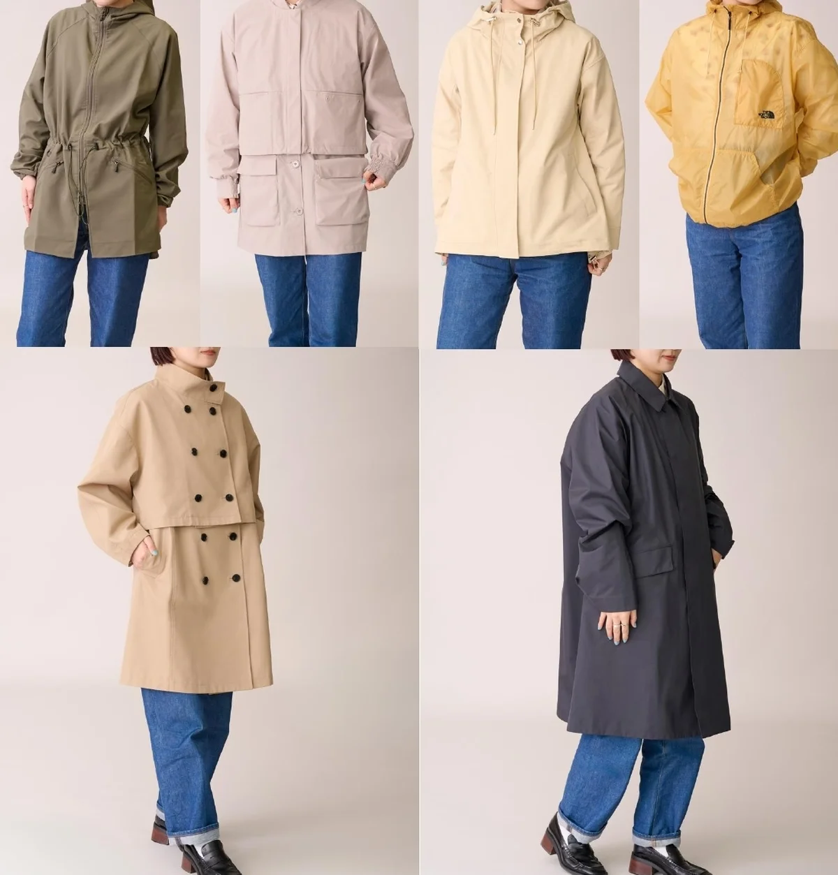 花粉対策にもなるアウター6点の着用まとめカット