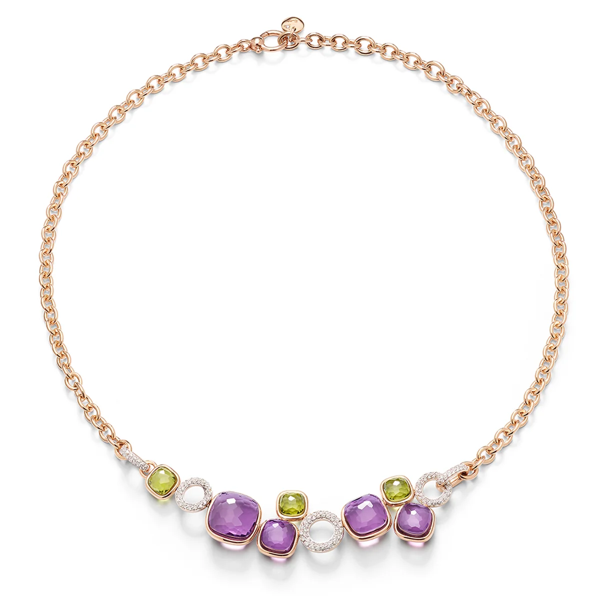 「ヌード」ネックレス〈K18RG、K18WG、K18WGロジウムプレーティング、ダイヤモンド、アメシスト、ペリドット〉¥6,017,000