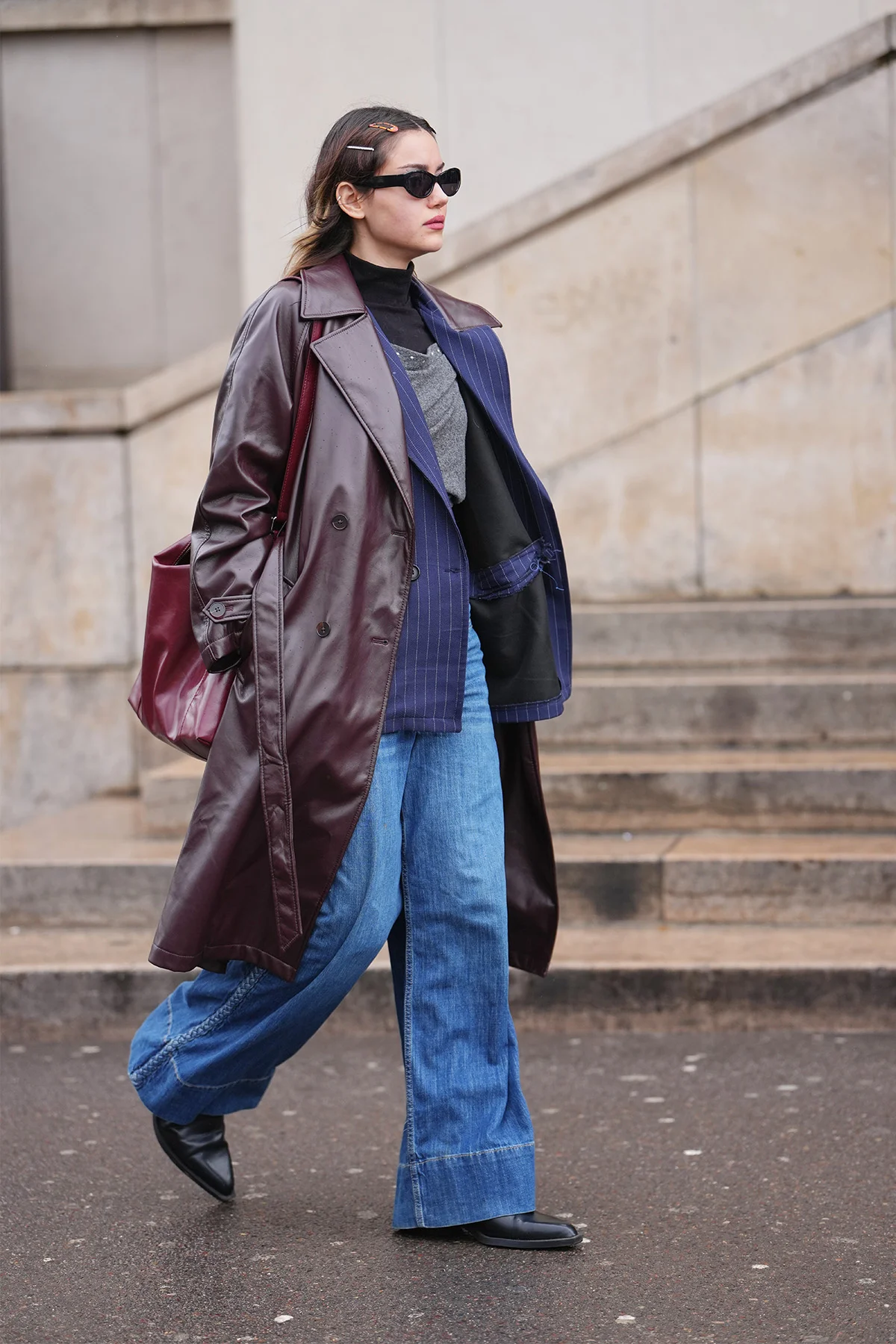 トレンチコートを着用したスナップ