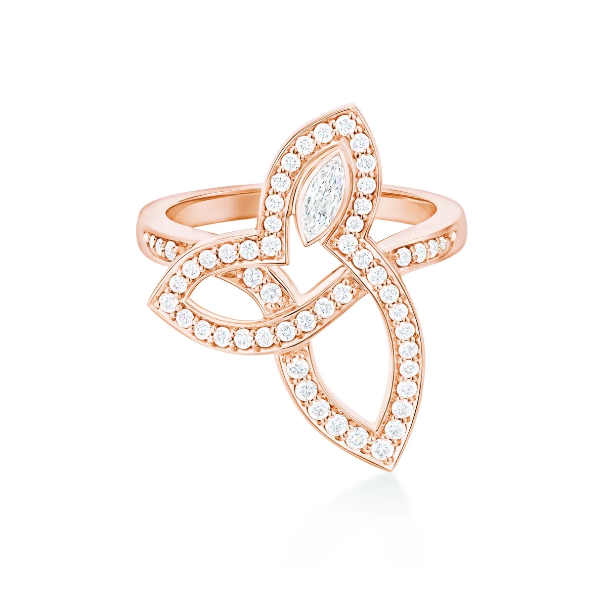 ハリー・ウィンストン、 リリークラスター・リング〈K18RG、ダイヤモンド〉