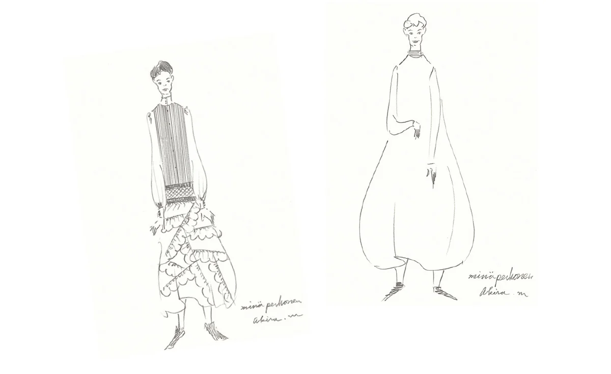 ミナ ペルホネン 皆川さん直筆のデザイン画