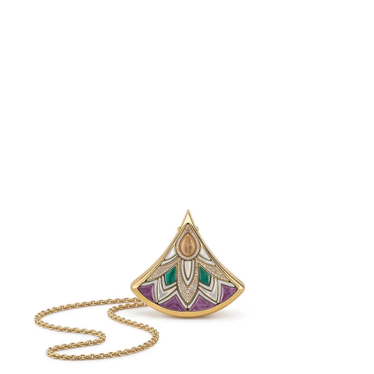 「ディーヴァ」ミノディエール Sサイズ〈真鍮、アルミニウム、マザー・オブ・パール、ローズクォーツ、ライトアメシスト、ライトマラカイト、ジルコニアストーン〉¥1,518,000