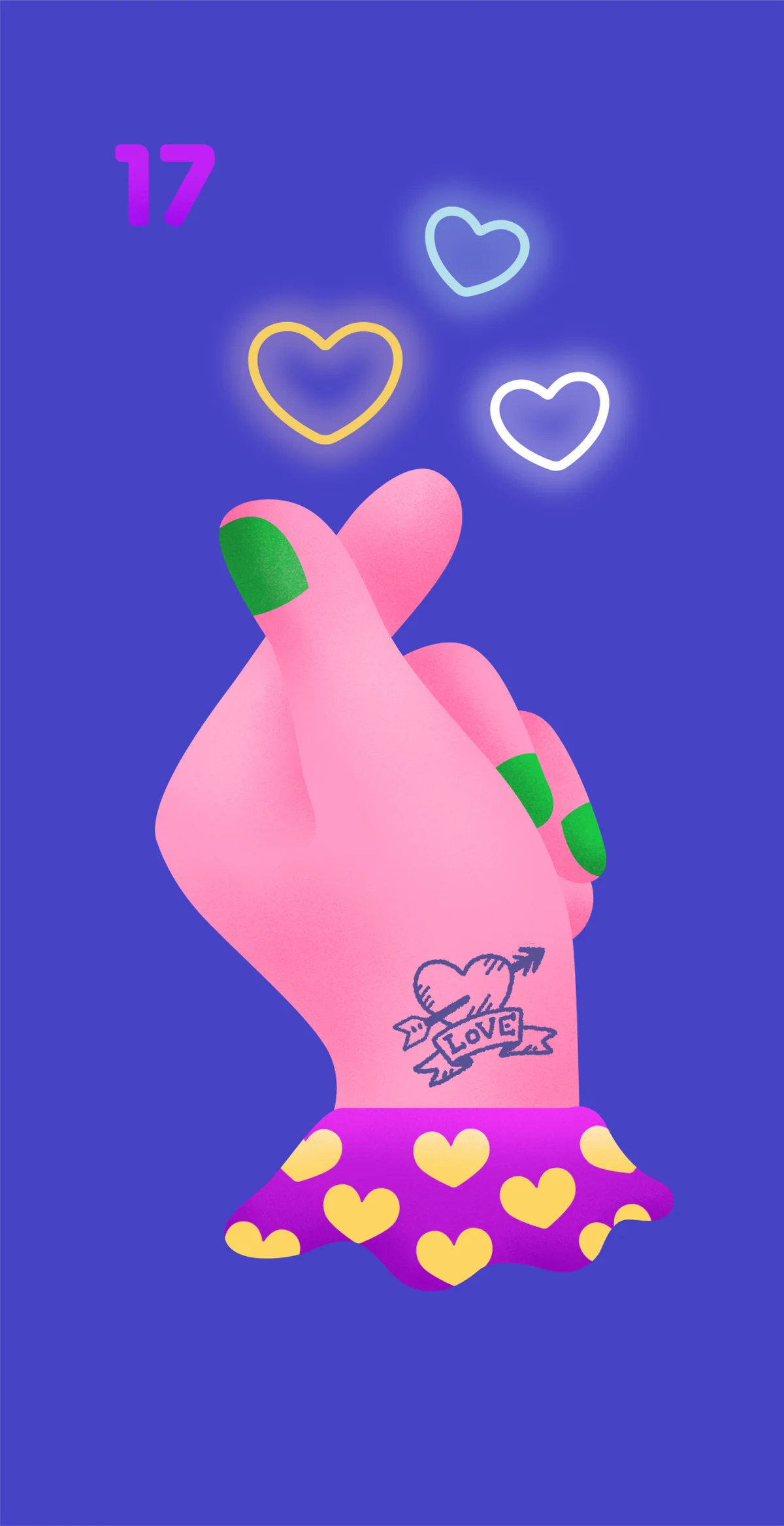 ハートポーズのイラスト