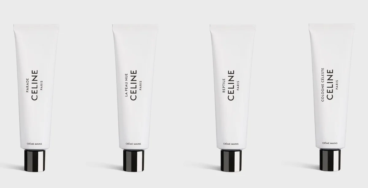ハンドクリーム 30mL（左から）パラード、ラ・ポ・ヌ、レプティール、コロン・セレスト 各¥6,600／セリーヌジャパン