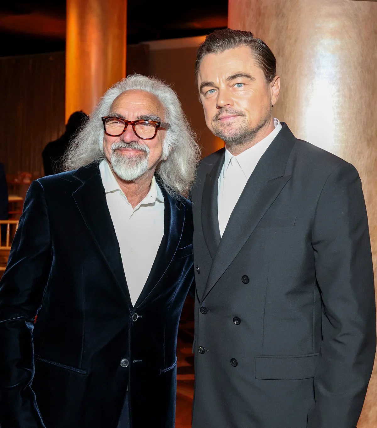 アカデミー賞ノミニーのランチ会に出席したレオナルド・ディカプリオと父ジョージ