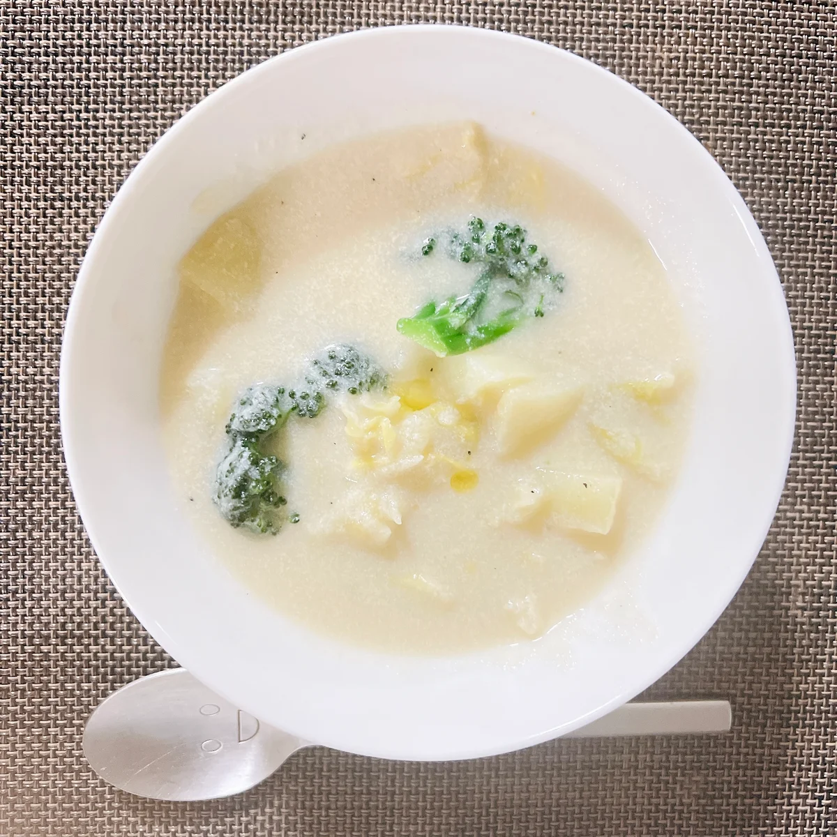 ファスティング　緑の野菜の豆乳クリームスープ