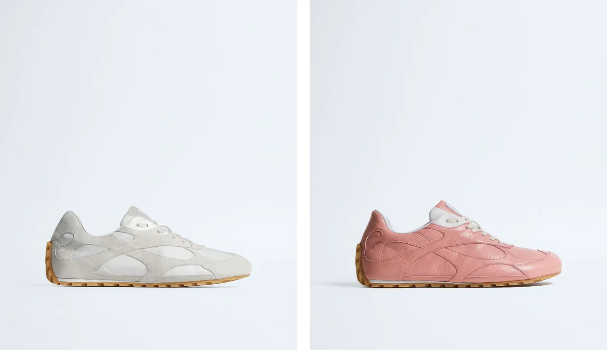 ボッテガ・ヴェネタのオービット フラッシュ スニーカー2026年夏の新色、アラバスター/オプティックホワイトとカメリア