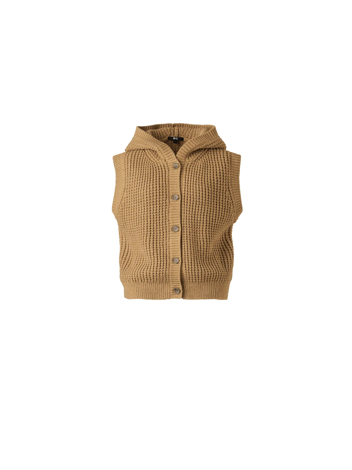 ワッフルニットフーデッドベスト￥3,990