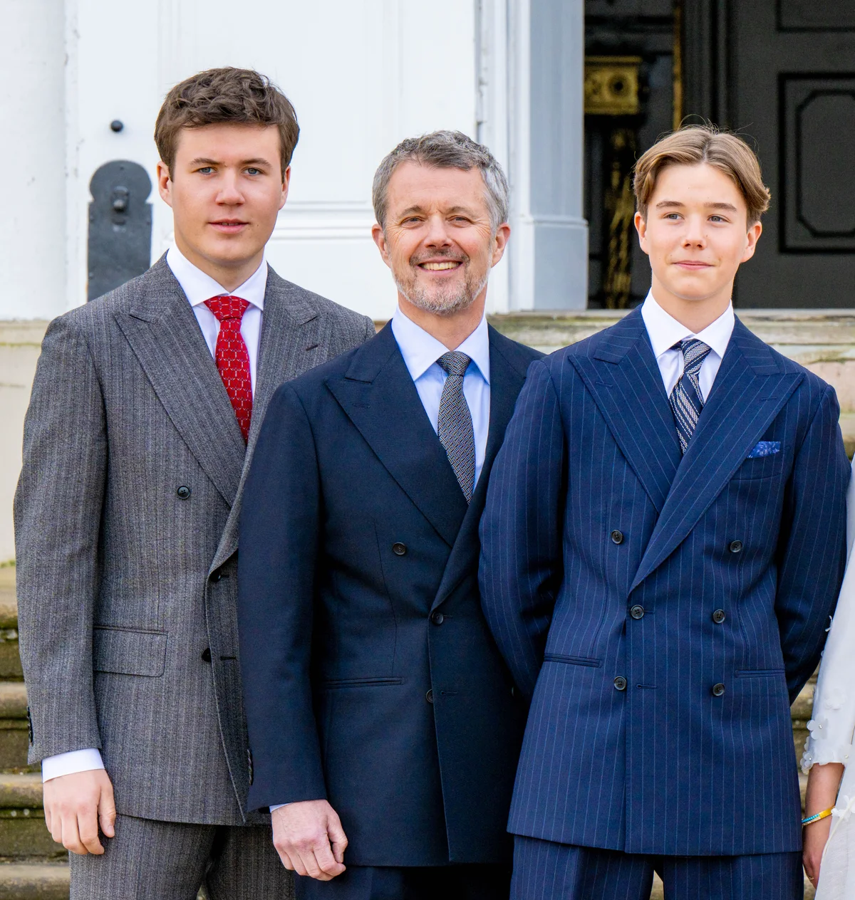 ヴィンセント王子の堅信式に出席したクリスチャン皇太子、フレデリック国王