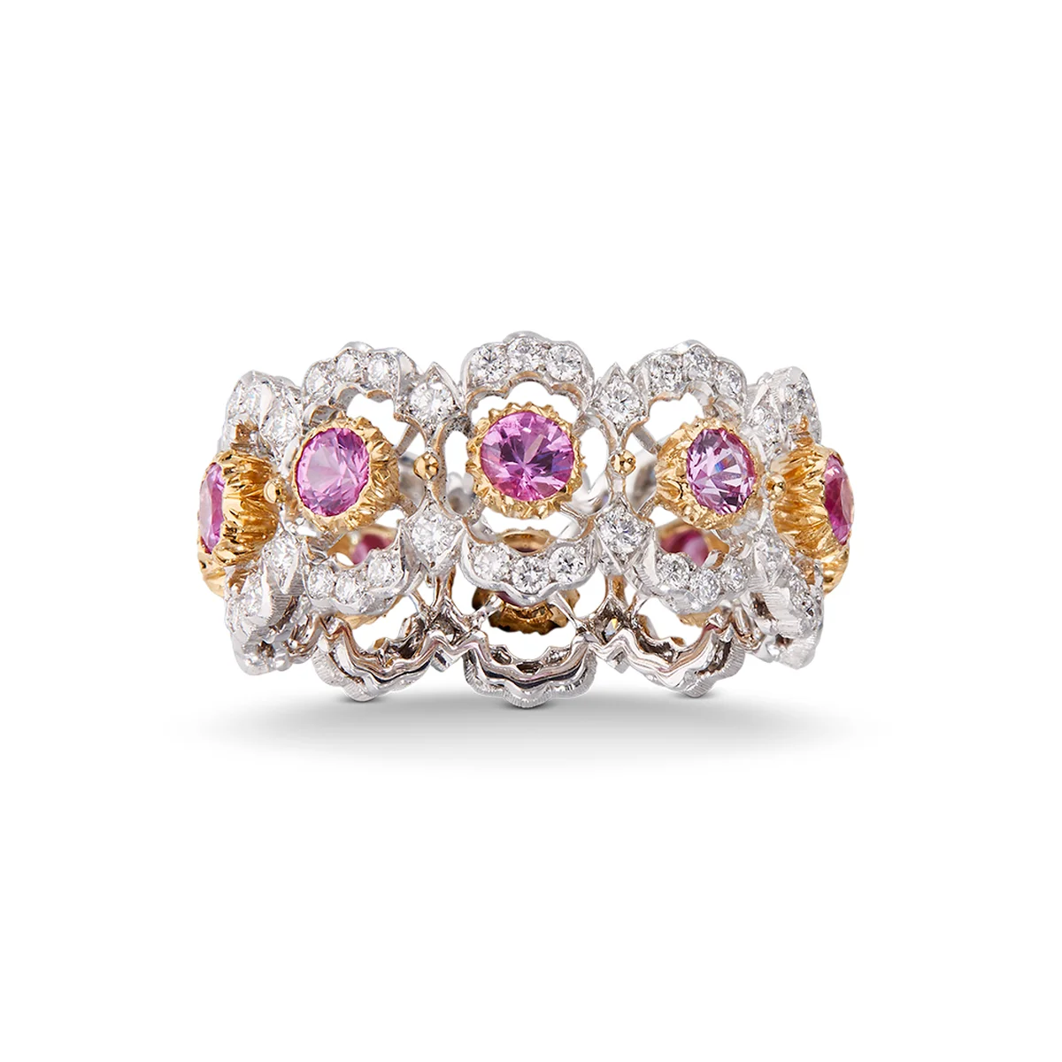 「ギルランダ カラー」リング〈WG、YG、ダイヤモンド、ピンクサファイア〉¥3,575,000