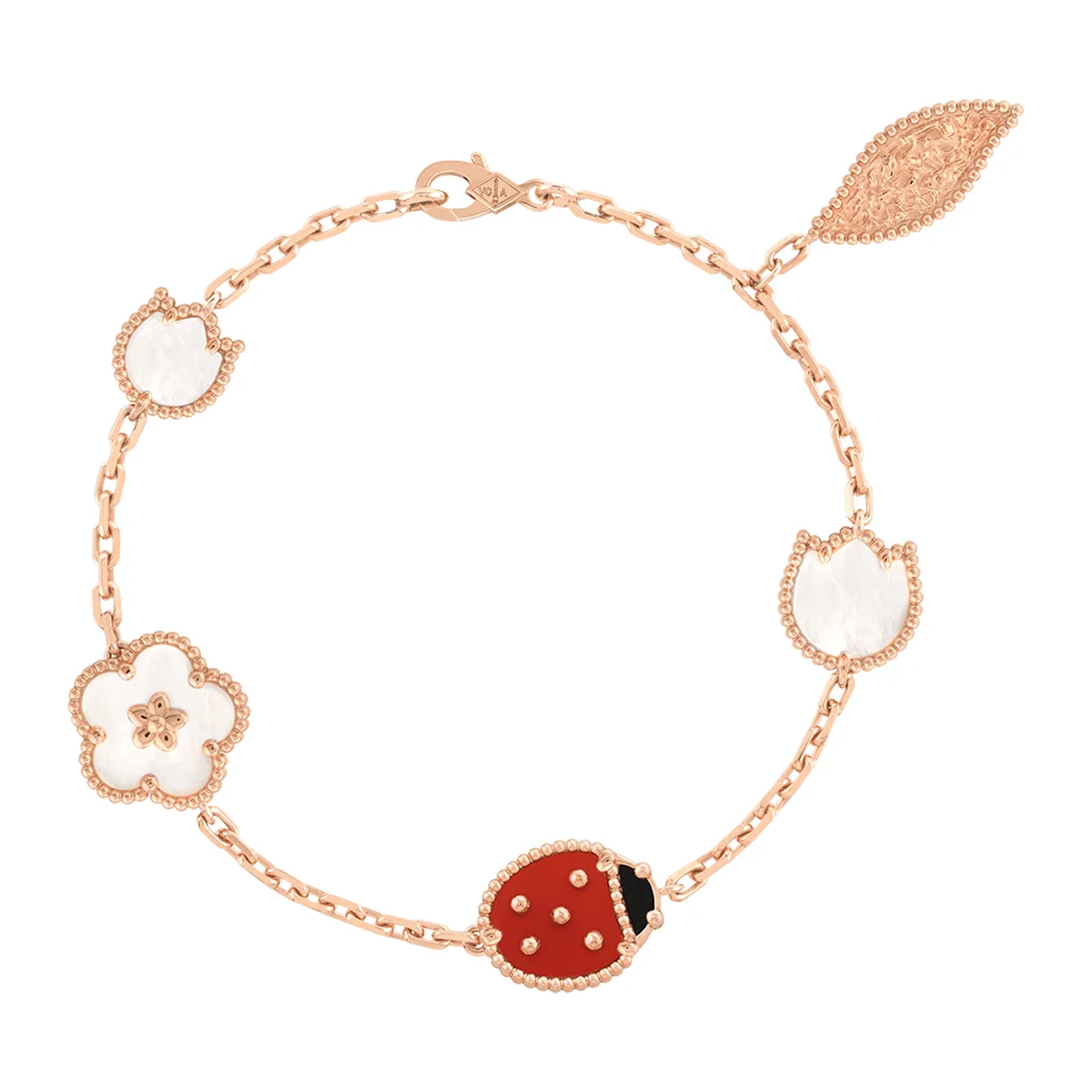 「ラッキー スプリング」ブレスレット〈RG、ホワイト マザーオブパール、カーネリアン、オニキス〉¥918,500