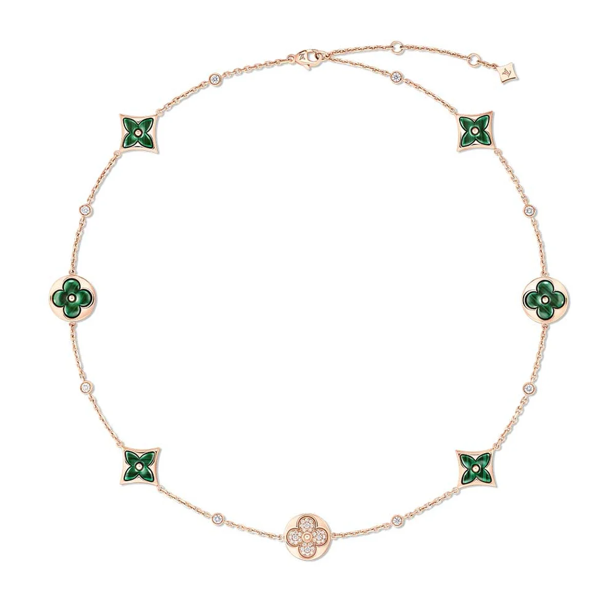 「カラー ブロッサム」ネックレス〈PG、ダイヤモンド、マラカイト〉¥2,805,000