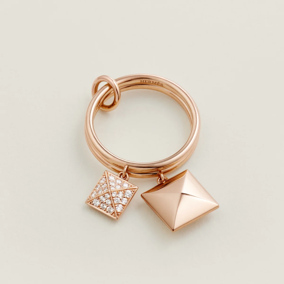 リング 《エルメス・クルー・ドゥ・H》 2タッセル ダイヤ PG　 エルメス（HERMÈS）