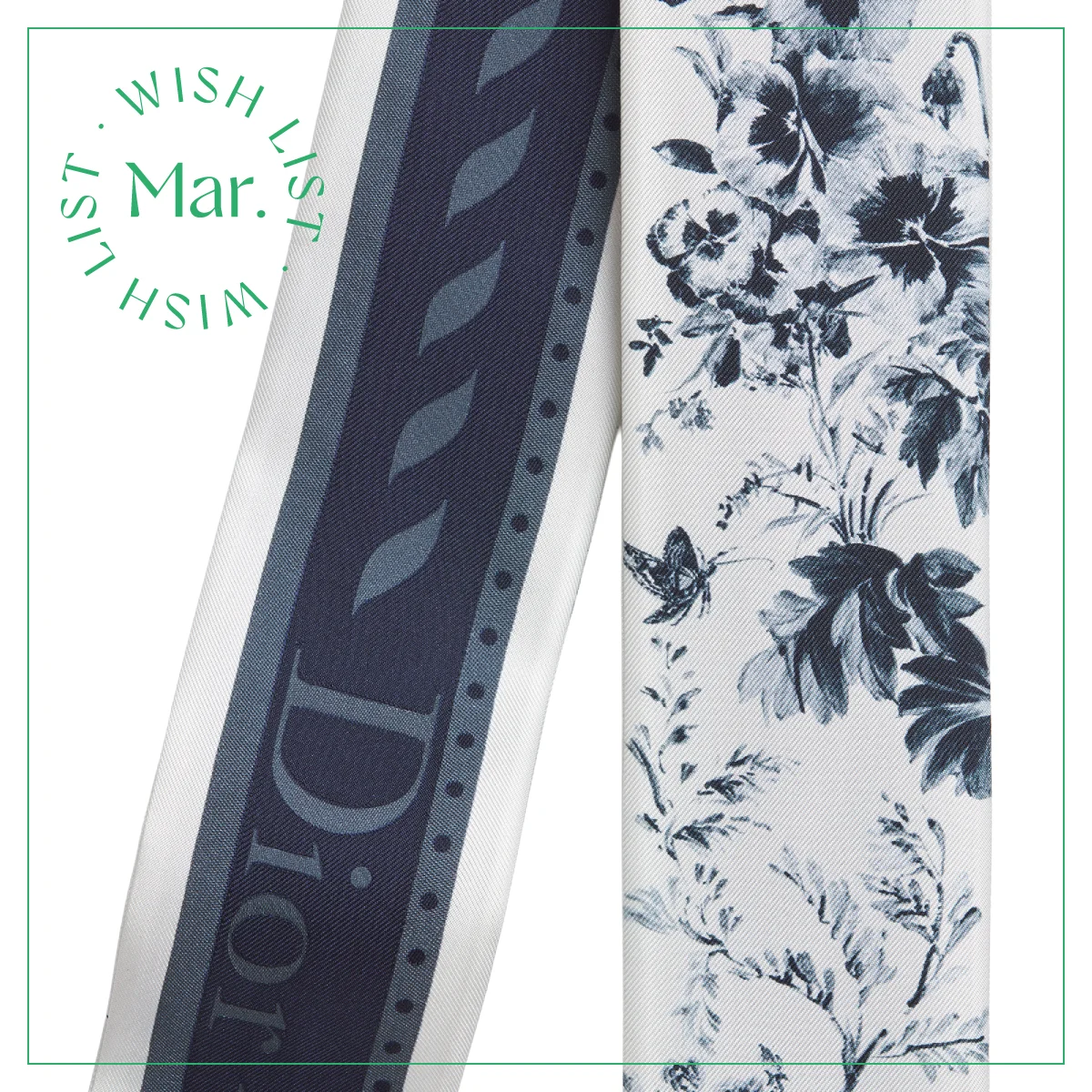 ディオールのツイルスカーフの拡大図