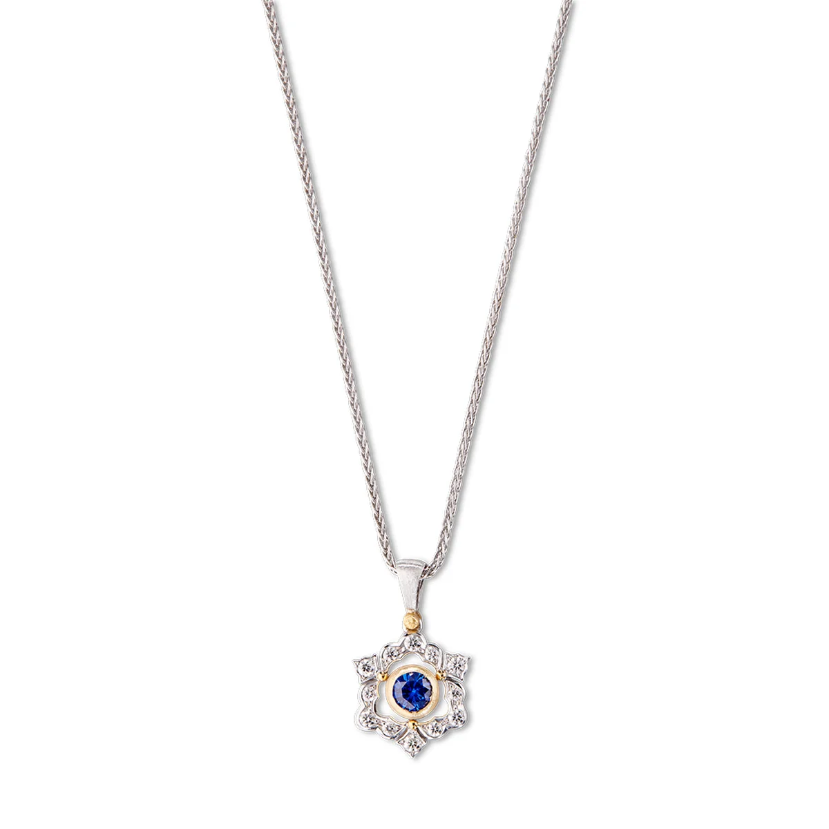 「ギルランダ カラー」ペンダント〈WG、YG、ダイヤモンド、ブルーサファイア〉¥1,485,000