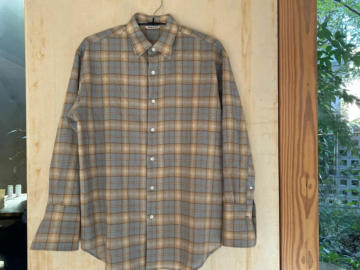 AIRY WOOL CHECK SHIRT
