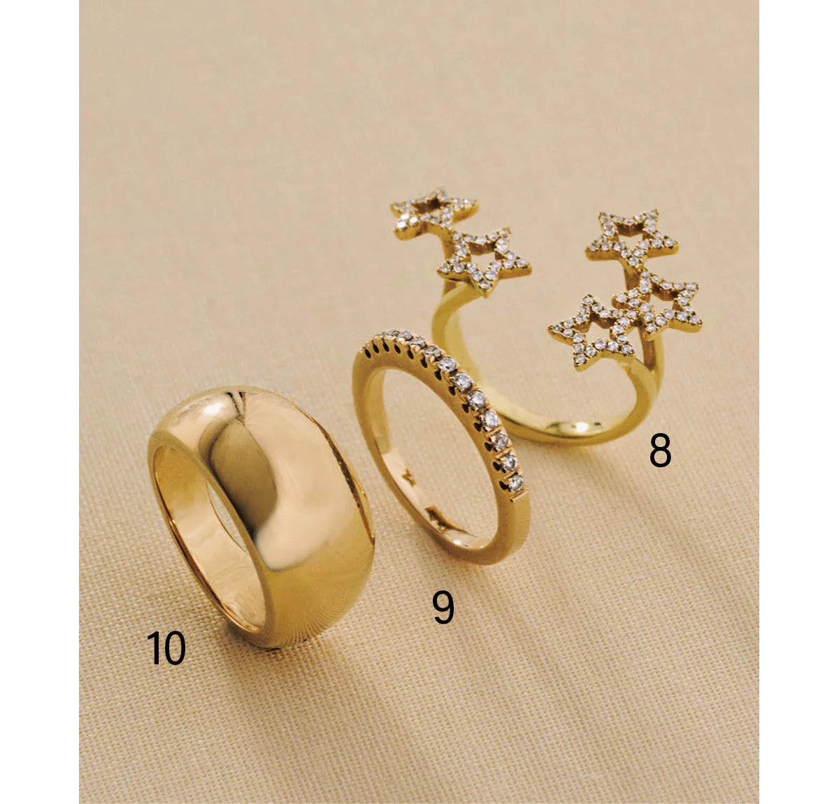 俳優・木村多江さん 星形のオープンリング、VAID ROMAのリング