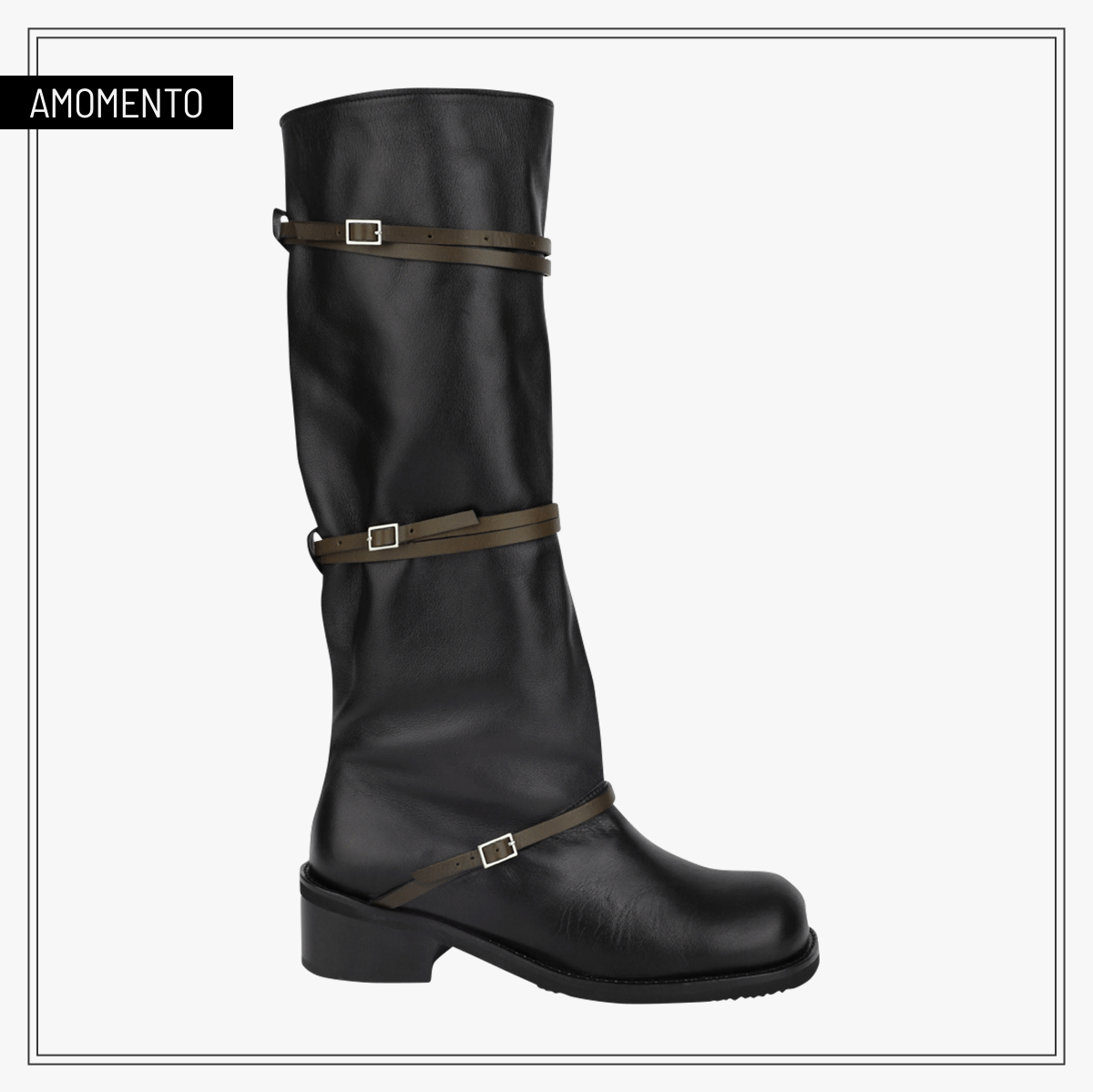 2025年秋冬新作おすすめ人気ロングブーツ アモーメント 「ベルト ロング ブーツ」〈ヒール5cm〉¥97,900