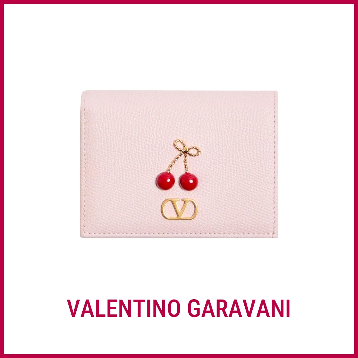 財布　ヴァレンティノ ガラヴァーニ「チェリフィック グレインカーフスキン ウォレット」〈H8.5×W11.5×D3.5cm〉￥85,800