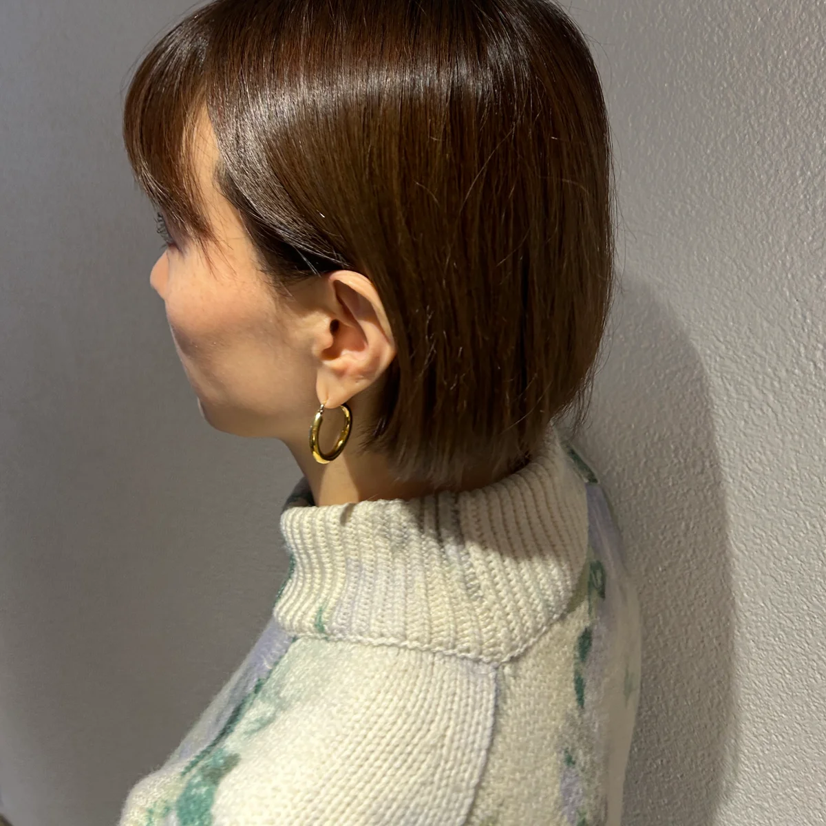 ジルサンダー フープピアス ゴールドを着用したところ