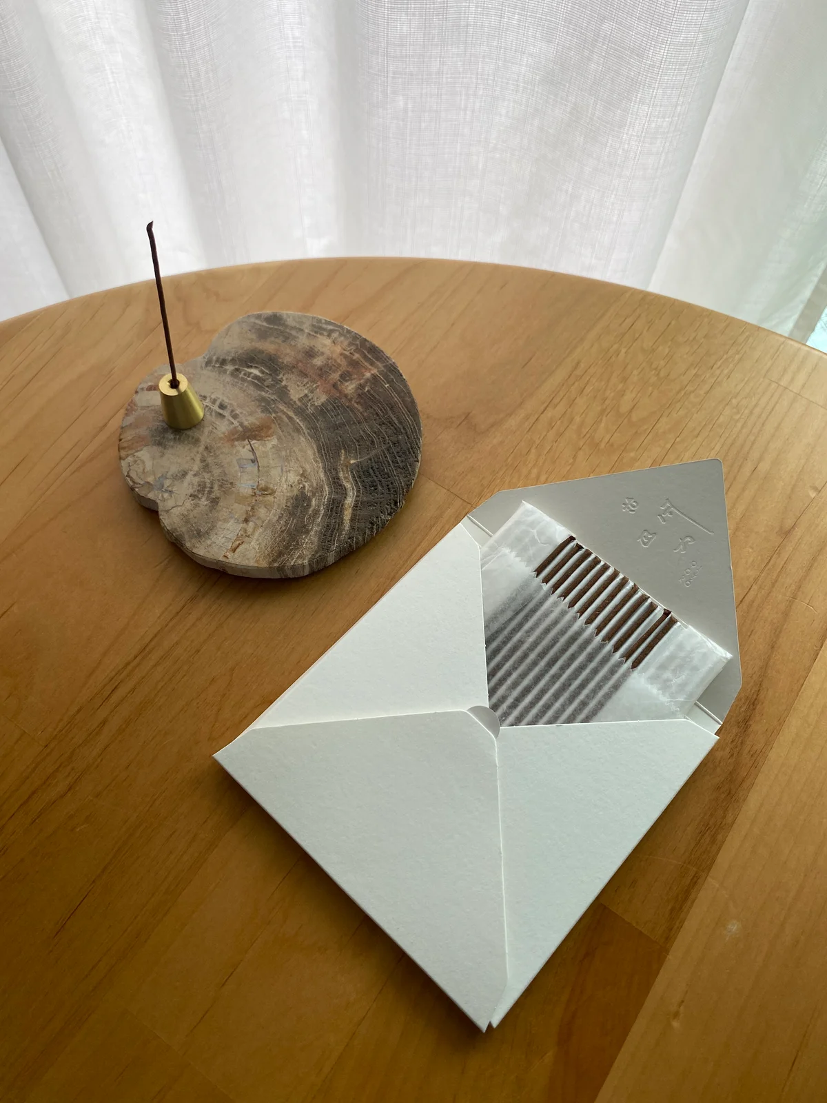 出来上がったお香を自宅で使用している様子