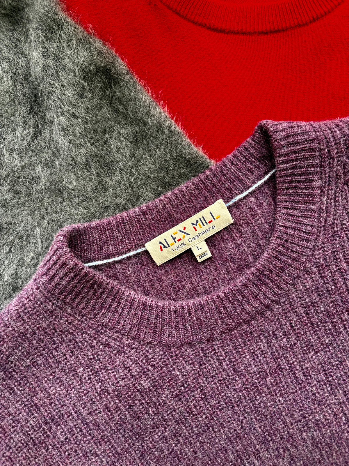 ALEX MILLのカシミヤセーターのタグの画像