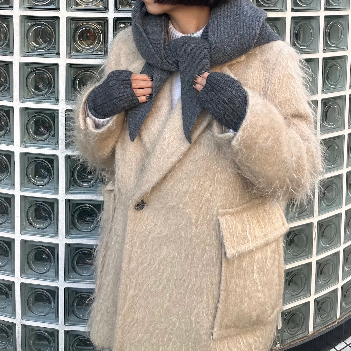 ジョンストンズ オブ エルガン　フィンガーレスグローブ　着用画像