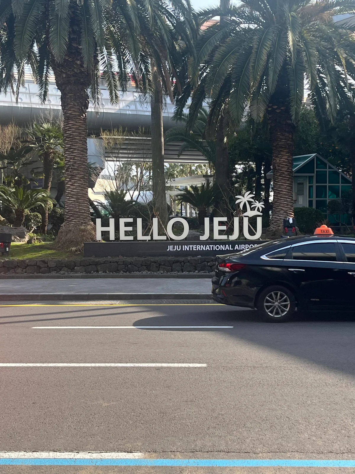 済州島 ビルケンシュトック リトリートツアー 空港から出てすぐの景色
