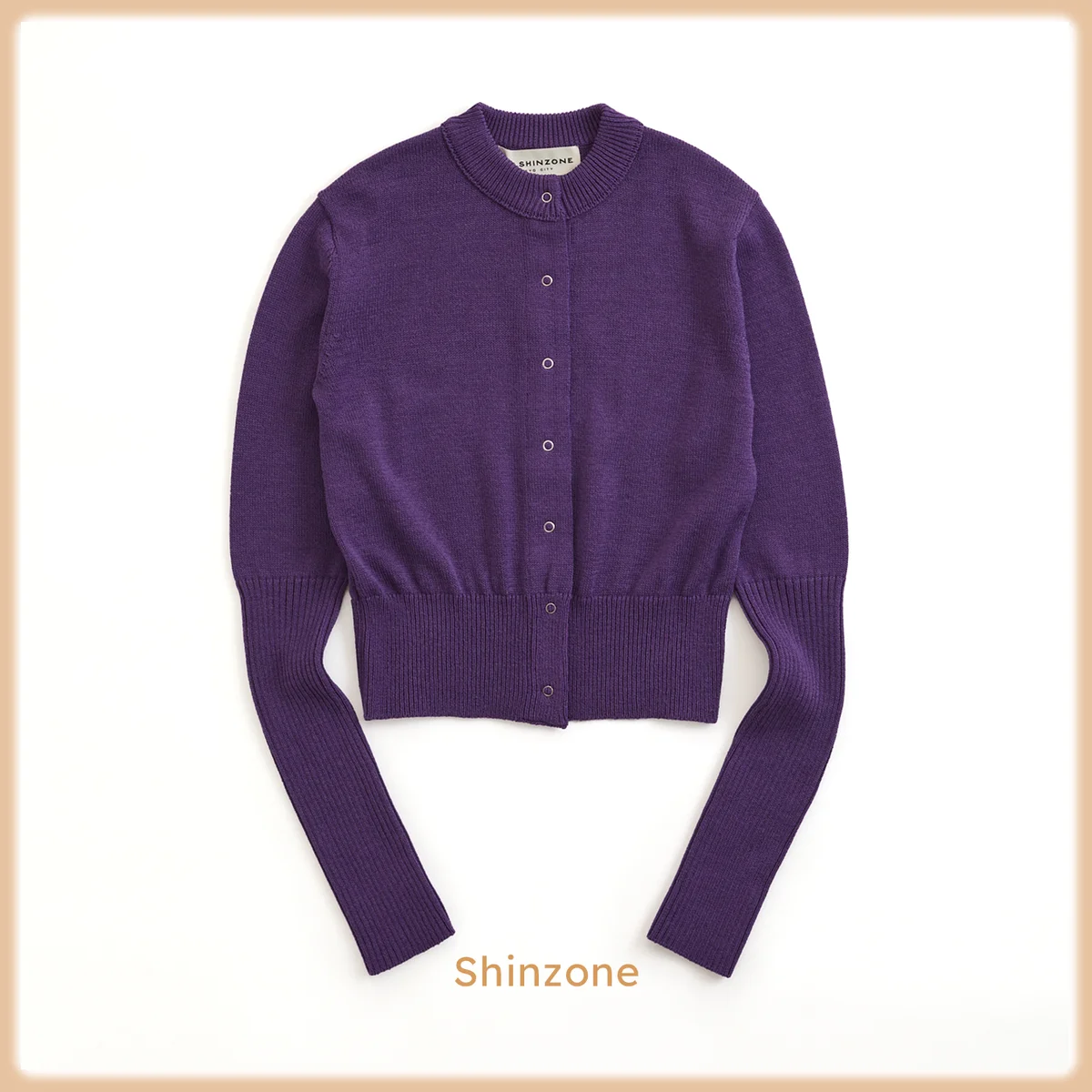 ザ シンゾーン　カーディガン　￥25,300　紫