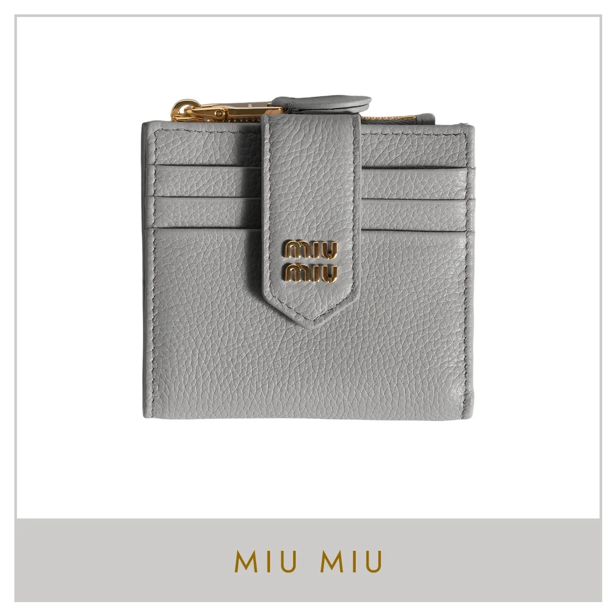 ミュウミュウの「レザー 財布」パールグレー