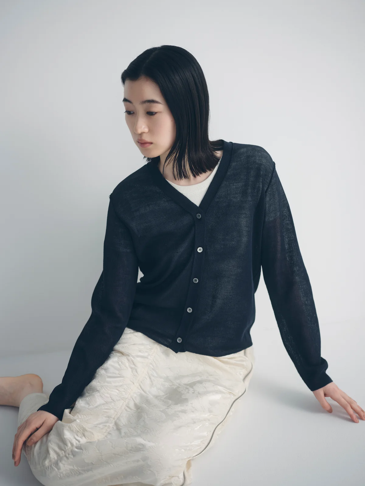 バトナーのカーディガンを着用したところ