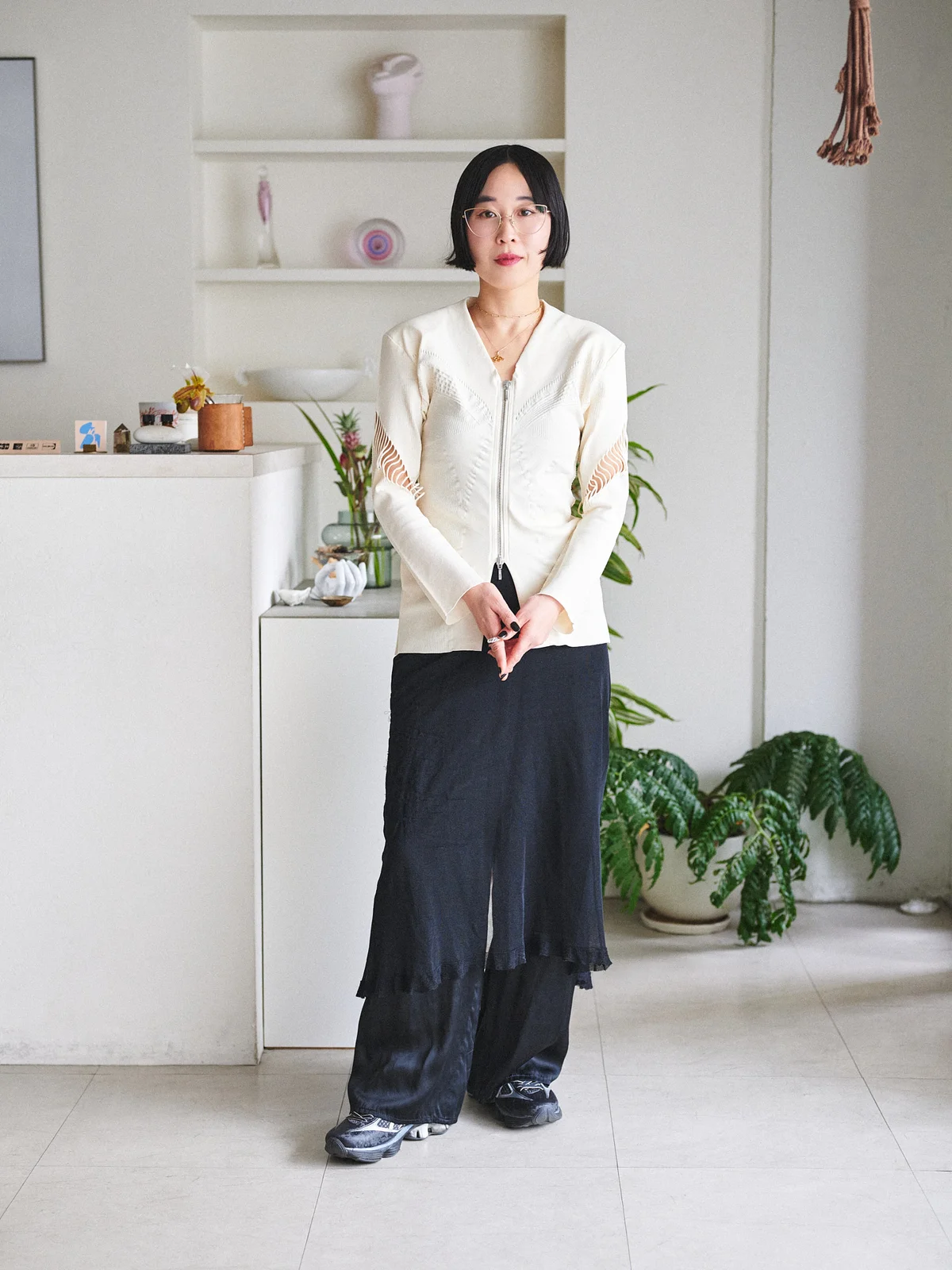 『Sraw』ディレクターの柳 亜矢子さんのおしゃれな全身コーディネート