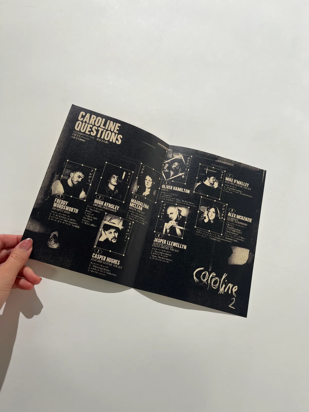 caroline JAPAN TOUR 2025 リーフレット 東京渋谷 WWW Xにて開催 メンバー紹介