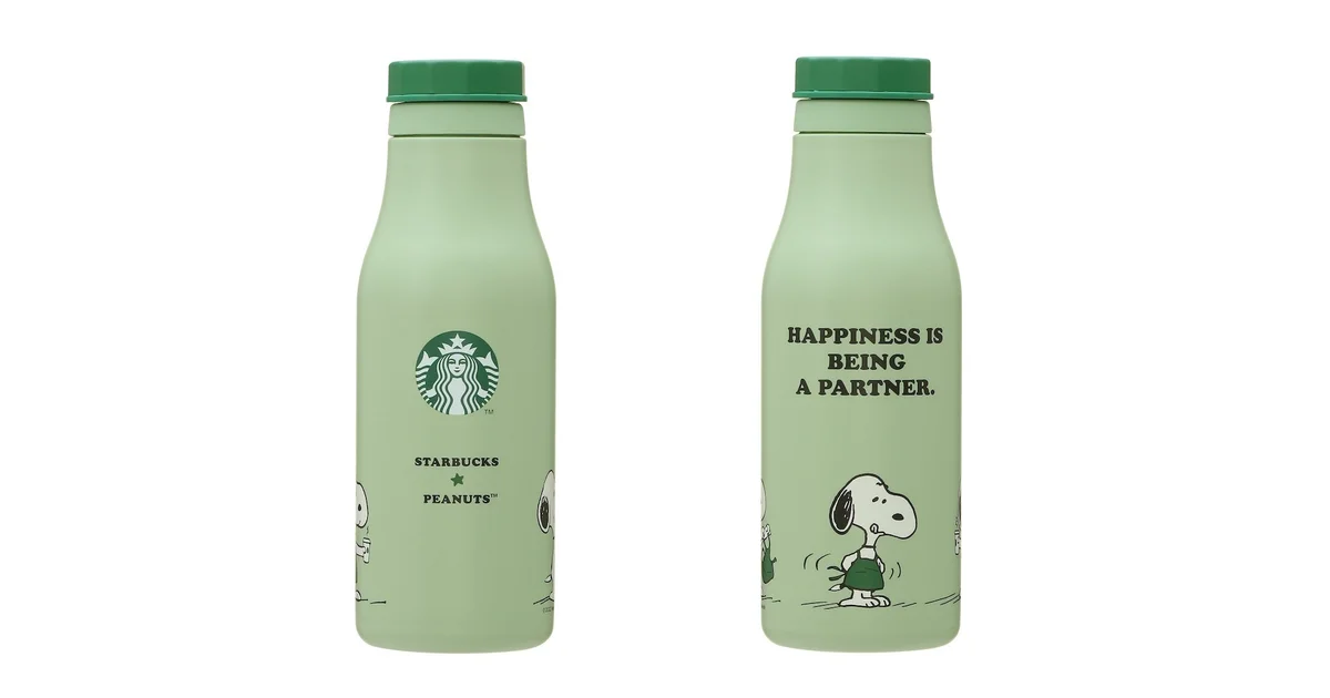 あすつく】 スターバックス ステンレスロゴボトル PEANUTS グリーン