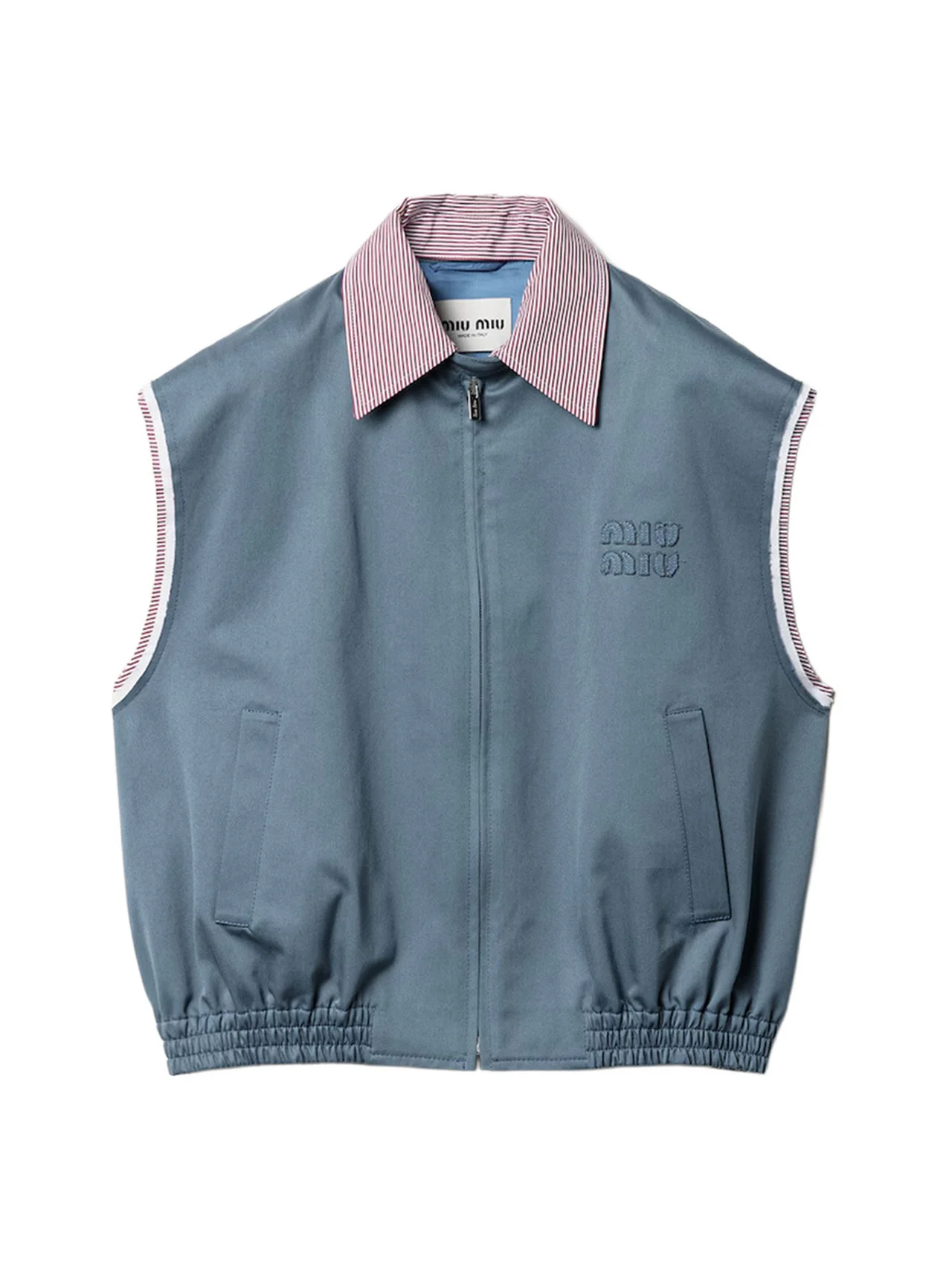 寒暖差の激しい端境期に重宝する、【ミュウミュウ】の襟付きベスト vol.1346