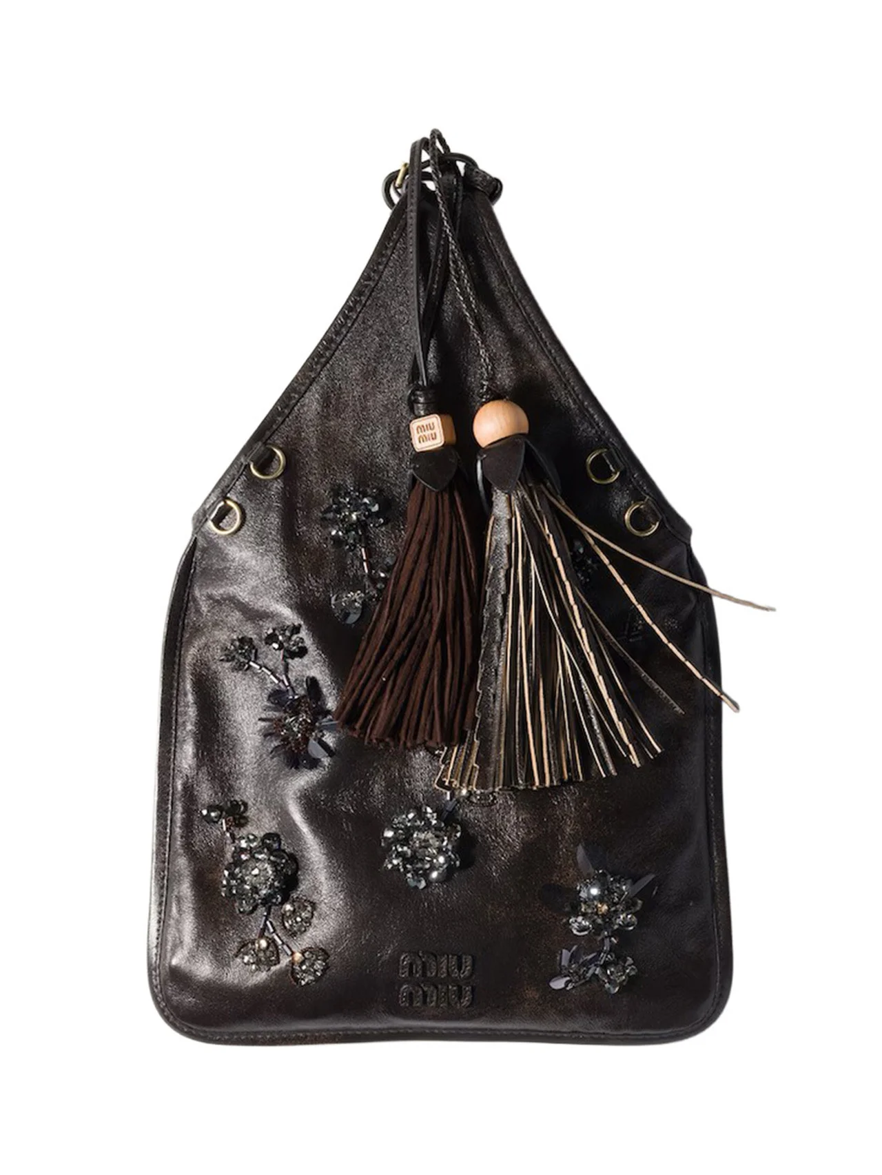 単調になりがちな冬の装いが、これひとつで華やぐ。スマホも財布も入る【ミュウミュウ】のフラワー刺しゅうバッグ vol.1258