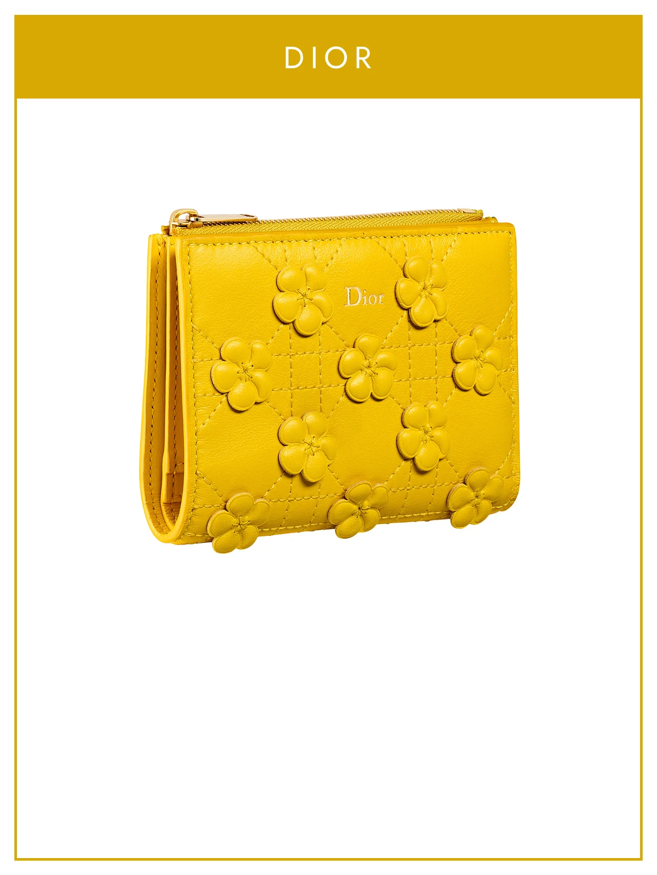 【ディオール】の財布。ハッピームードが宿る！ 花とイエローのロマンティックな競演