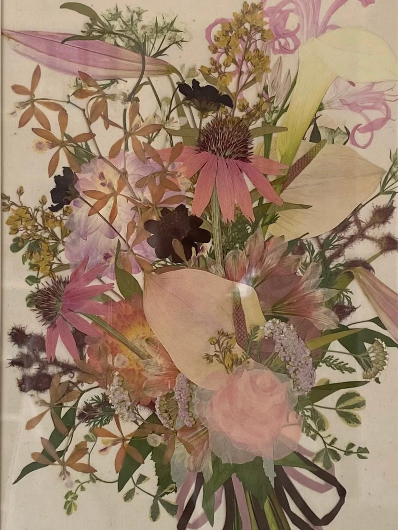 思い出の花束を、絵画のような押し花にしてもらった話　#深夜のこっそり話  #1839