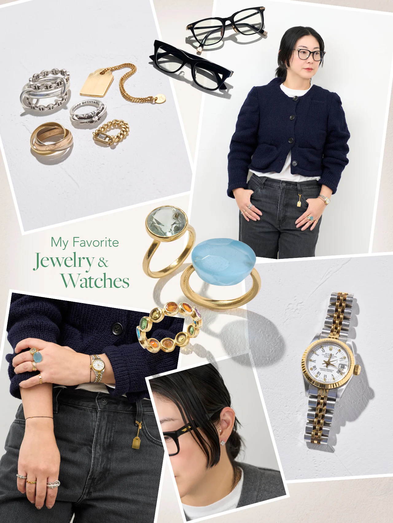 スタイリスト丸山佑香さんが愛用するジュエリー。【マリー エレーヌ ドゥ タイヤック】にときめいた日。【ヴァン クリーフ&アーペル】【ロレックス】まで