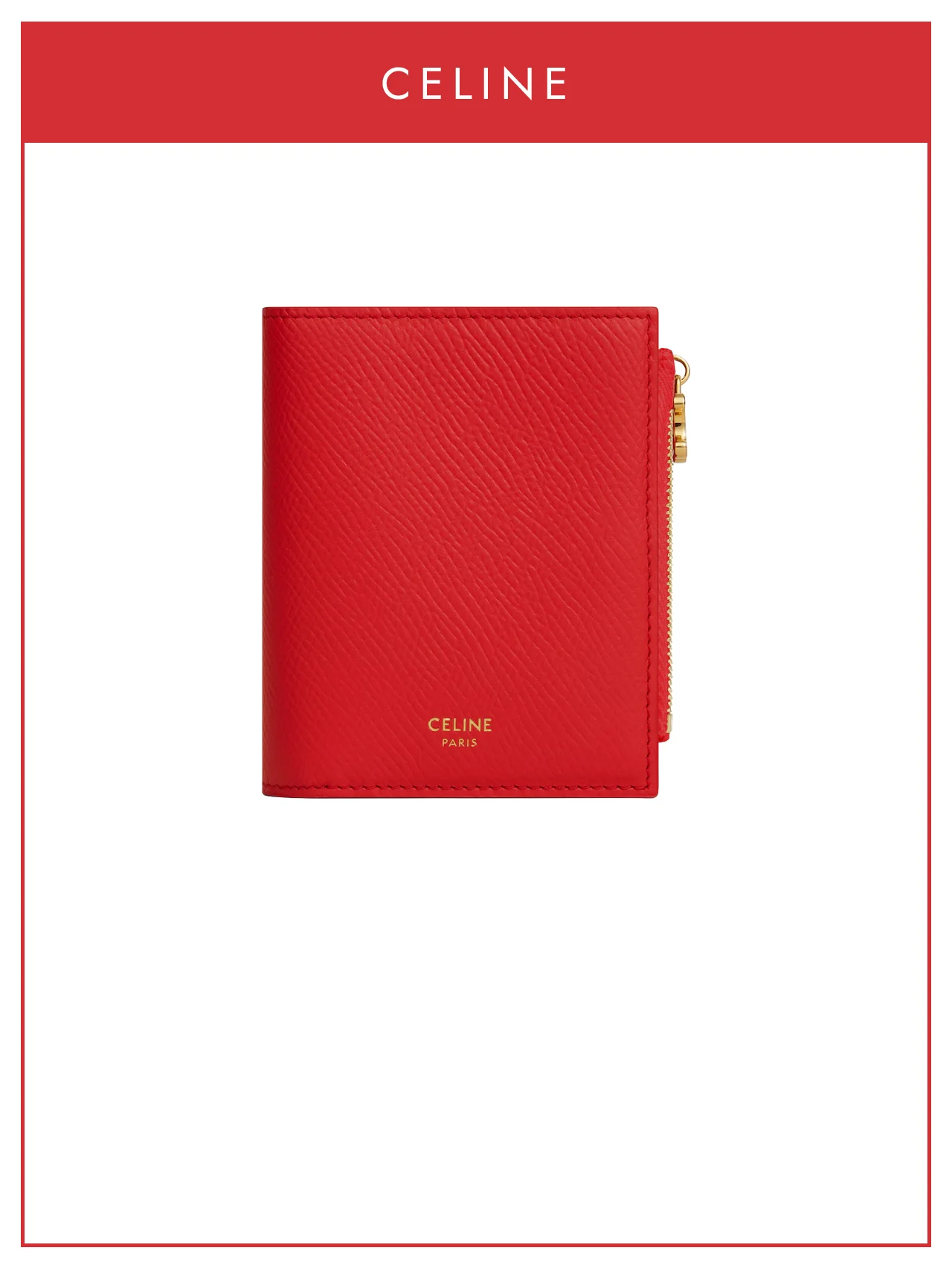 【セリーヌ】の二つ折り財布。視線を奪う赤。気品をまとう「ウルトラレッド」