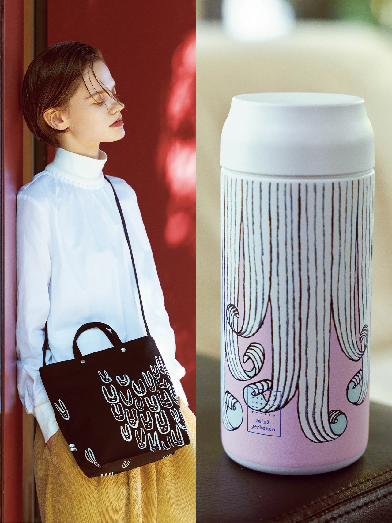 【ミナ ペルホネン】人気のトートバッグが特別仕様で登場！ SPURSHOPでしか買えない新型サーモマグも