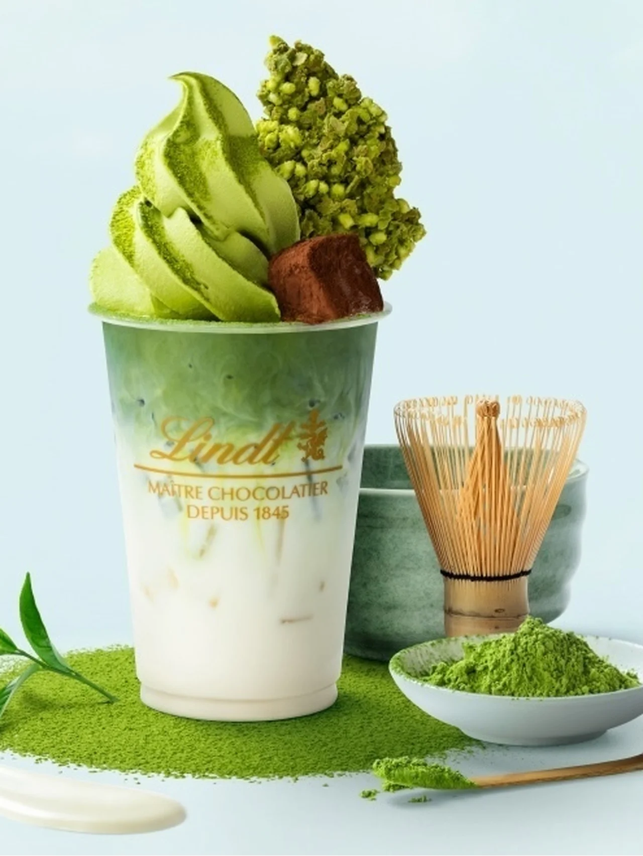 【リンツ】より抹茶「天空の抹茶」を贅沢に使用したパフェのような新作ショコラドリンク＆ジェラートが登場