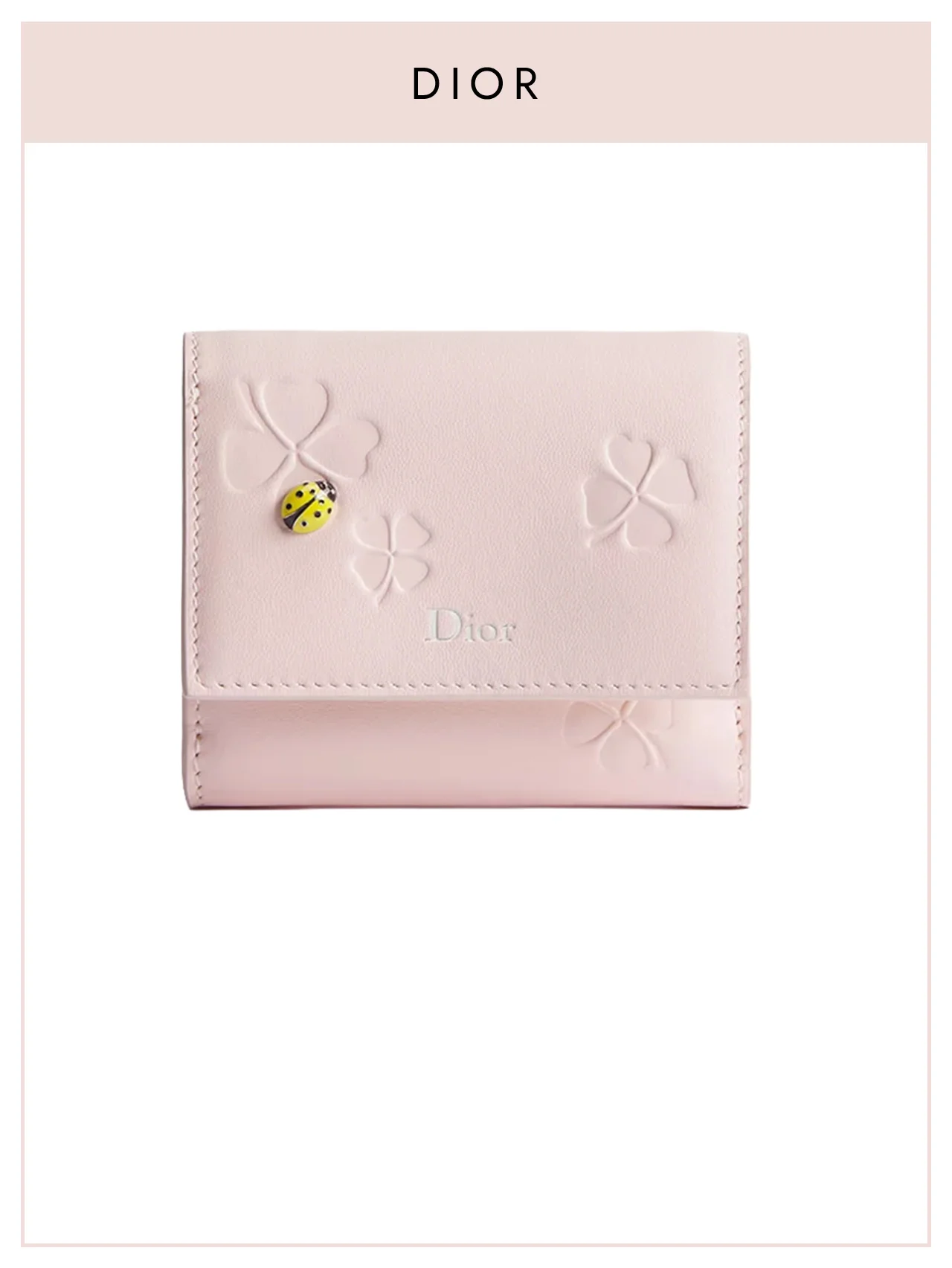 【ディオール】の財布。幸運と春を呼びこむ限定チャーム付き！ クローバーが躍る多機能ミニ財布